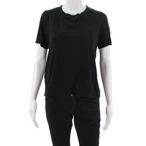 M. Martin Women Basic Black Crew Neck Short Sleeve T-Shirt Size S